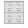 vidaXL Sideboard White 68x39x89 cm Steel