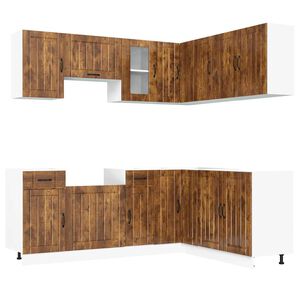 vidaXL 11 Piece Kitchen Cabinet Set "Lucca" Smoked Oak Engineered Wood