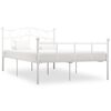 vidaXL Bed Frame without Mattress with Headboard White 160x200 cm Metal
