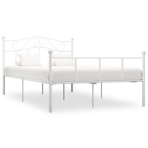 vidaXL Bed Frame without Mattress with Headboard White 160x200 cm Metal