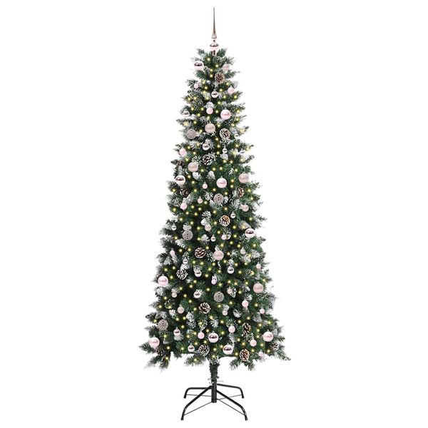 vidaXL Artificial Christmas Tree with 300 LEDs with Stand Green 240 cm