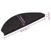 vidaXL Stair Mats Self-adhesive 15 pcs 56x17x3 cm Black