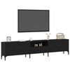 vidaXL TV Cabinet Black oak 200 x 25 x 44 cm Engineered wood