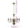 vidaXL Chandelier Antique Black 5 x E14 Bulbs