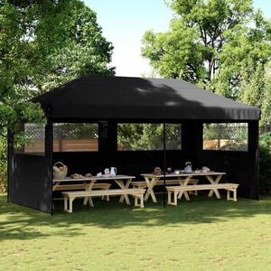 vidaXL Party Tent Black with Black Frame Oxford Fabric