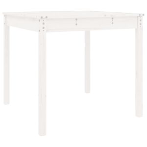 vidaXL Garden Table White 82.5x82.5x76 cm Solid Wood Pine