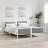 vidaXL Bed Frame with Headboard Light Grey 180 x 200 cm Fabric