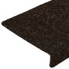 vidaXL Stair Mats Self-adhesive 15 pcs 65x21x4 cm Dark Brown Rectangular Edge