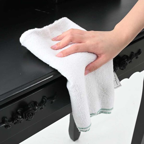 vidaXL Cleaning Cloths 5 pcs White with Green Stripes 50x60 cm