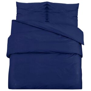 vidaXL Duvet Cover Set Navy Blue 220x240 cm Cotton