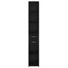 vidaXL Bookcase with Drawer Black Oak 30 x 42.4 x 185.2 cm