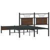 vidaXL Bed Frame without Mattress Brown Oak 120x190 cm Small Double Engineered Wood