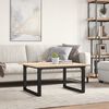 vidaXL Coffee Table O-Frame 80x80x45 cm Solid Wood Pine and Steel