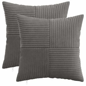 vidaXL Cushion Cover 2 pcs ALMELO Dark Grey 30 x 30 cm Corduroy