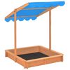 vidaXL Sandbox with Adjustable Roof Fir Wood Blue UV50