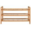 vidaXL Shoe Rack with 3 Shelves 100x27x60 cm Solid Oak Wood