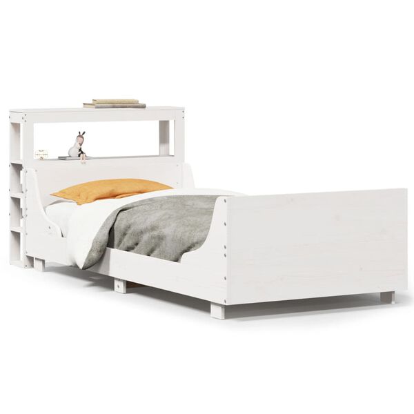 vidaXL Bed Frame without Mattress White 100x200 cm Solid Wood Pine