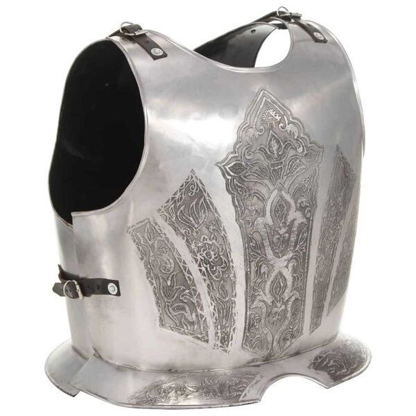 vidaXL Medieval Knight Body Armour Cuirass Replica LARP Silver Steel