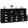 vidaXL Sideboard with LED Lights Black 202x37x100 cm
