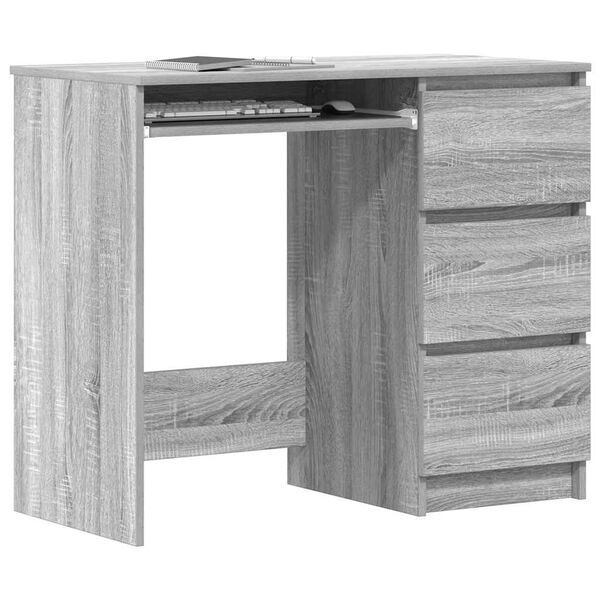 vidaXL Desk Grey Sonoma 90x45x76 cm Engineered Wood