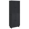 vidaXL Cabinet Set 2 pcs Black Engineered Wood