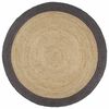 vidaXL Area Rug | Brown and dark grey | 100% jute | 240 cm diameter | Sturdy