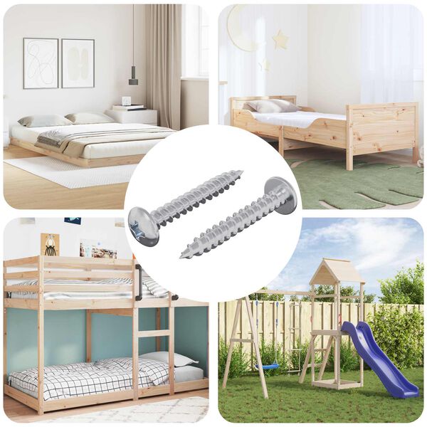 vidaXL Wood Screw 2 pcs Silver M4 x 28 mm Iron