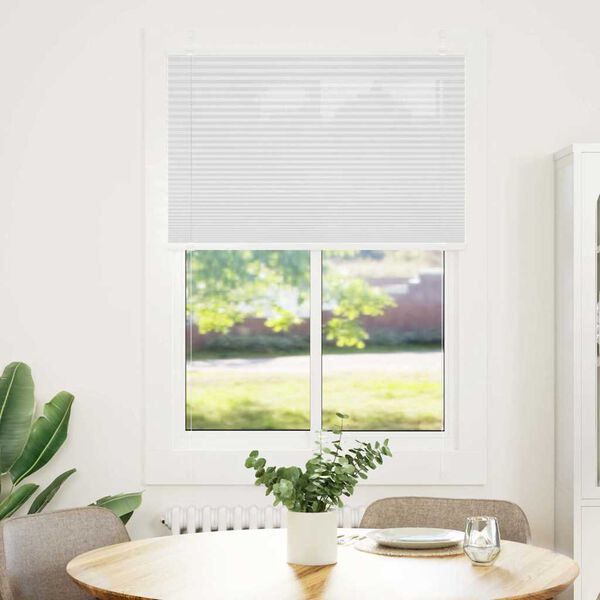 vidaXL Pleated Blind White 100x150 cm Fabric Width 99.4 cm Polyester