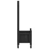 vidaXL Planter with Trellis and Wheels Black Solid Wood Fir