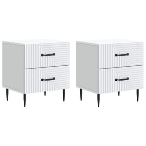 vidaXL Bedside Cabinet 2 pcs White 43 x 34.5 x 47.5 cm Engineered Wood