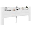 vidaXL Headboard Cabinet with LED White 220x16.5x103.5 cm