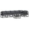 vidaXL Garden Sofa Set with Cushion 7 pcs Black Aluminium
