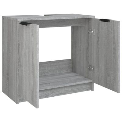 vidaXL Bathroom Cabinet Grey Sonoma 64.5x33.5x59 cm Engineered Wood