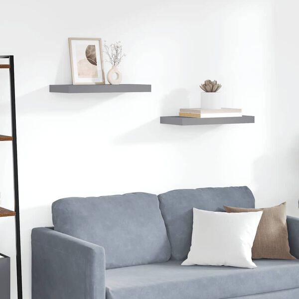 vidaXL Floating Wall Shelf Grey 50x23x3.8 cm MDF