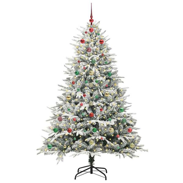 vidaXL Artificial Pre-lit Christmas Tree with Ball Set Green 240 cm