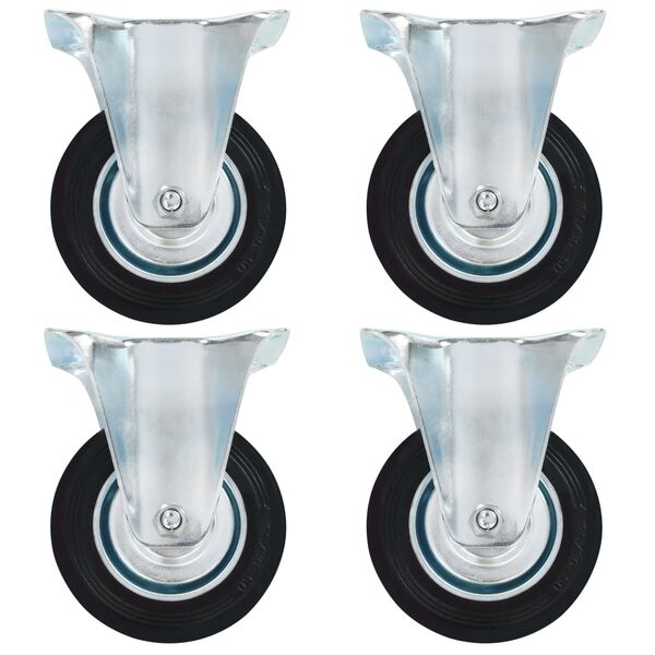 vidaXL Fixed Casters 4 pcs 100 mm