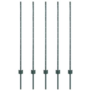 vidaXL Fence Post 5 pcs Green 120 cm Steel