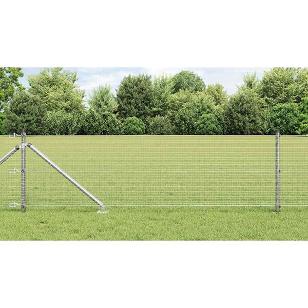 vidaXL Fence Post Silver 100 x 0.5 m (19 x 19 mm mesh) Steel