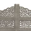 vidaXL Hand carved 4-Panel Room Divider Grey 160x165 cm Solid Mango Wood