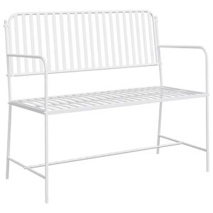 vidaXL Garden Bench Plain White 103.5 x 51.5 x 90 cm Steel