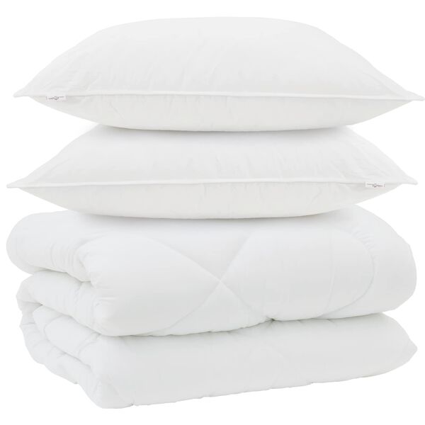 vidaXL Winter Duvet with Pillow 3 pcs White Microfiber