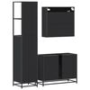 vidaXL 3&nbsp;Piece Bathroom Furniture Set&nbsp;Black Engineered Wood