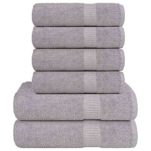 vidaXL 6 Piece Towel Set "FROGN" Grey 360 gsm