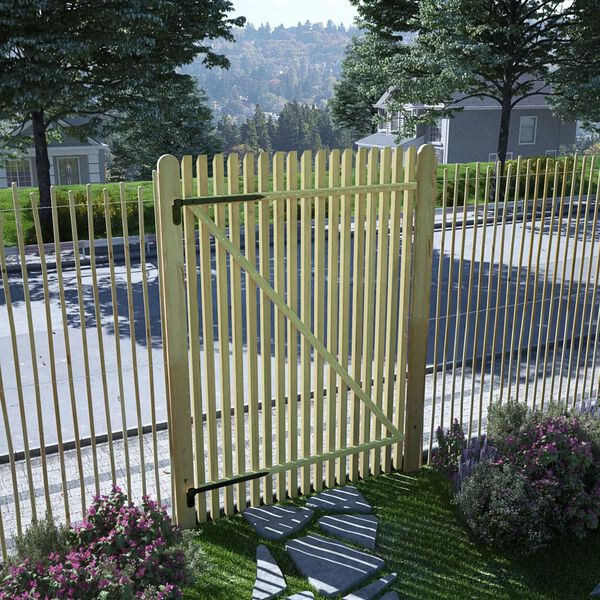 vidaXL Picket Garden Gate Impregnated Pinewood 100x150 cm