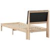 vidaXL Bed frame Brown and black 75 x 190 cm Solid pine wood