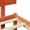 vidaXL Bed Frame with Headboard Wax Brown 150 x 200 cm Solid Pine Wood