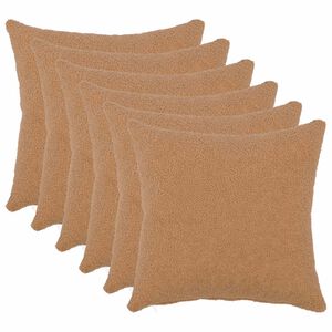 vidaXL Cushion Cover 6 pcs HEERLEN Beige 30 x 30 cm Boucl&eacute;