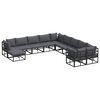 vidaXL Garden Sofa Set 11 pcs Black Aluminium
