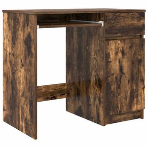 vidaXL Desk Smoked Oak 86x49x76 cm Engineered Wood