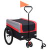 vidaXL 2-in-1 XXL Pet Bike Trailer & Trolley Red Grey and Black
